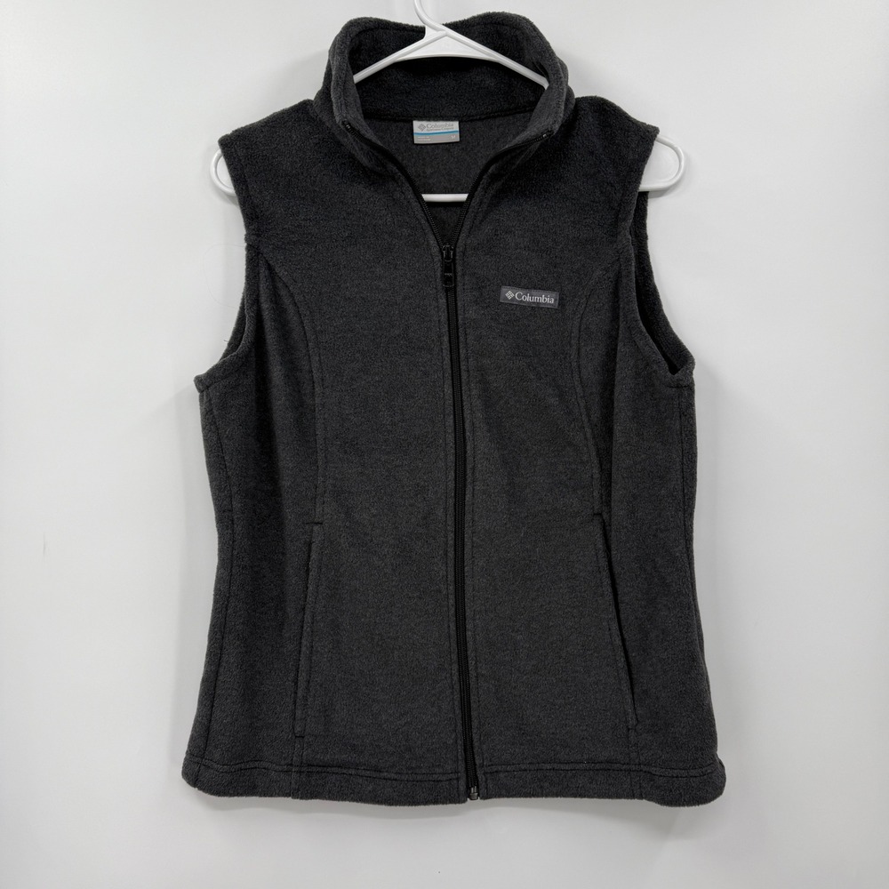 Columbia Fleece Vest W Full Zip Gray‎ Sleeveless Outdoor Layering M